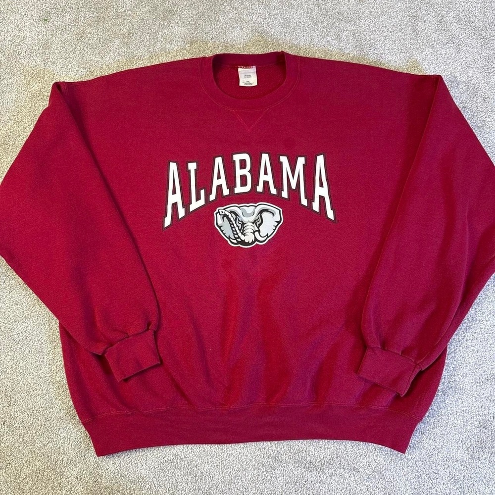 Vintage M.J. Soffe Alabama Crimson Tide Crewneck Sweatshirt Red 2X NCAA